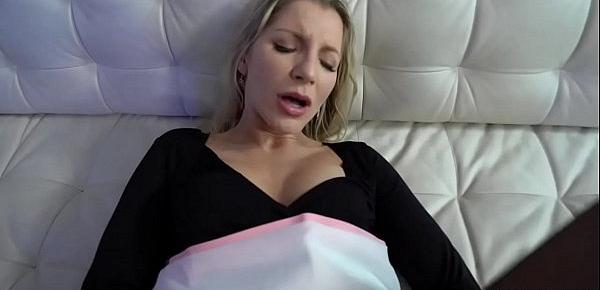  Ashley Fires feels naughty when she saw her stepson seduces him spreading her legs on the couch and taking his cock in her MILF love tunnel.